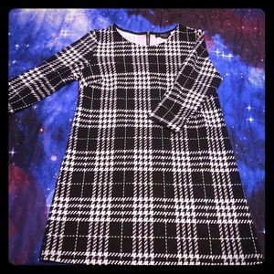 Forever 21 Black White Plaid Shift Dress